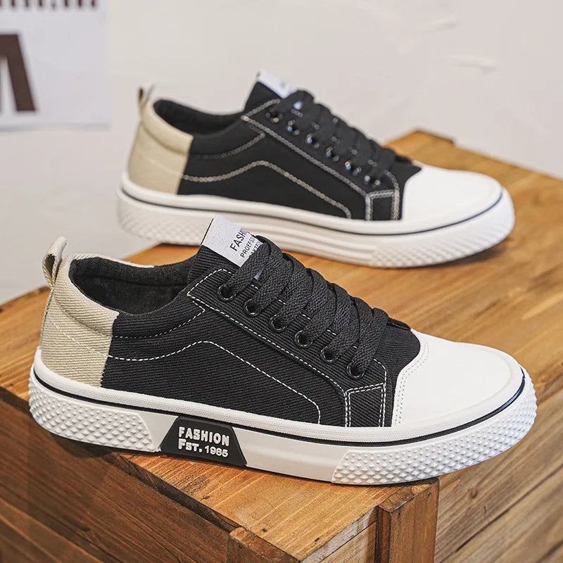 Atmungsaktive Herren-Skateschuhe aus Segeltuch mit weicher Sohle, lässige Turnschuhe, trendige, vielseitige, leichte, rutschfeste Slip-On-Sportschuhe, Größe 37–48
