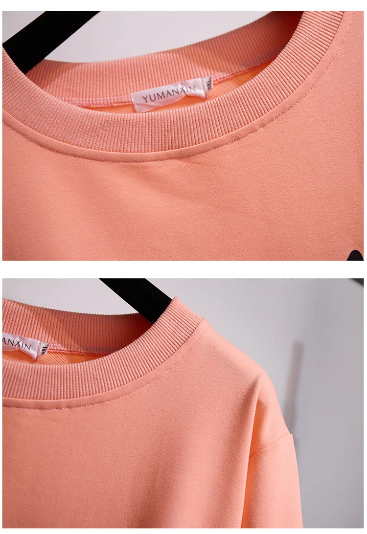 175Kg Plus Größe frauen Fehlschlag 170 Frühling Herbst Neue Lose Rundhals Cartoon Sweatshirt 6XL 7XL 8XL 9XL 10XL 11XL 6 Farben