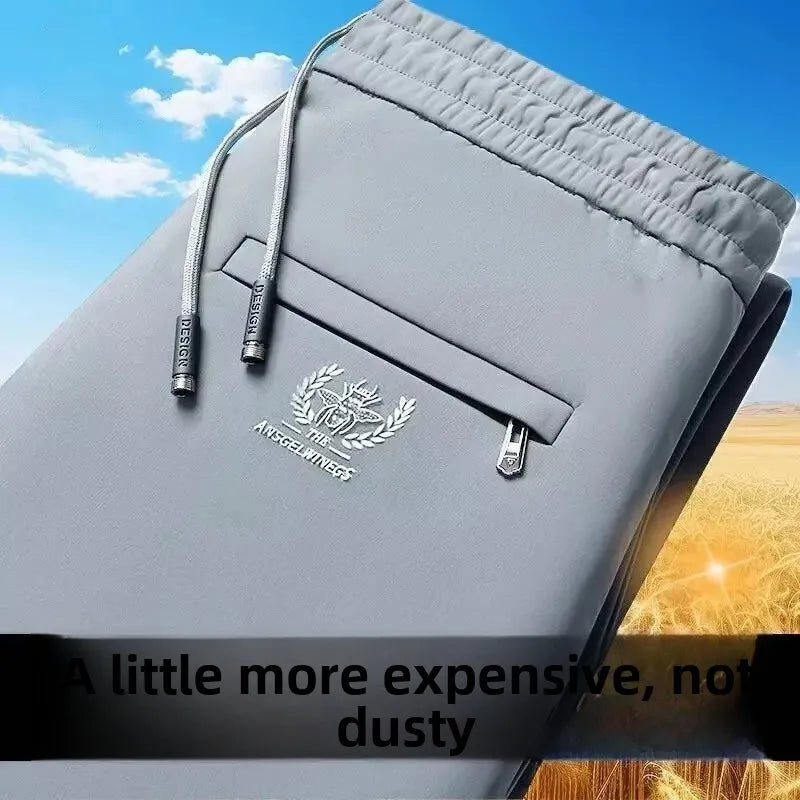 Men's Elastic Casual Pants Spring Summer 2025 New Loose Large Size Straight Leg Trendy Sports Trousers Comfortable Fit.