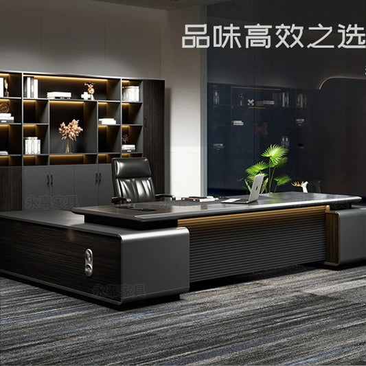 Nordischer minimalistischer Büroschreibtisch, moderner Luxus, Kreativität, Designer, L-förmiger Schreibtisch, fortschrittlicher Raum, Büromöbel, Arbeitstisch FYOD