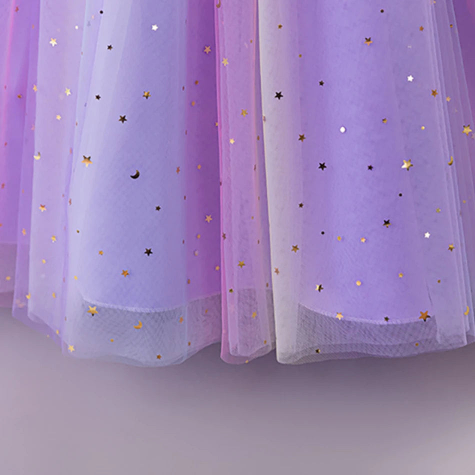 Elegantes, ärmelloses Tüll-Ballkleid für Kinder, Bühnenaufführungen, Hochzeiten, Weihnachten, Mädchenkleider, Mädchen-Prinzessin-Partykleider