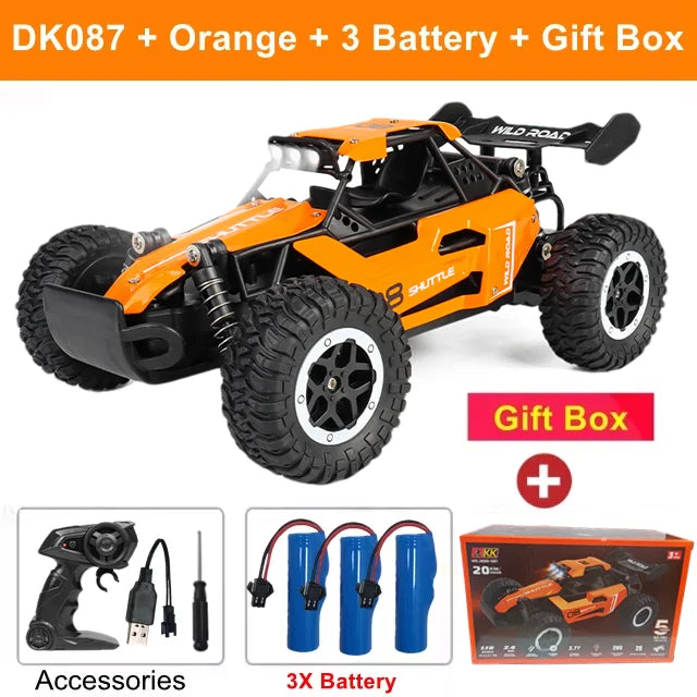 Remote Control Car RC Drift Racing 1:16 Vehicle Off Road Alloy 2.4G Radio High-Speed Trucks With LED Light Climbing Gift Kid Toy
