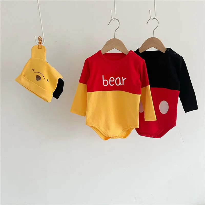 Winnie The Pooh Bär Baby Body Neugeborenen Langarm Strampler Kleinkind Jungen Mädchen Overall Kleidung K3529