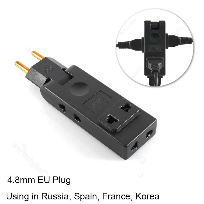 4-in-1 EU-Stecker-Verlängerungssteckdose, faltbar, Frankreich, Deutschland, Spanien, Steckerkonverter, AC-Steckdose, US-zu-EU-Stecker-Adapter, Steckdosen.