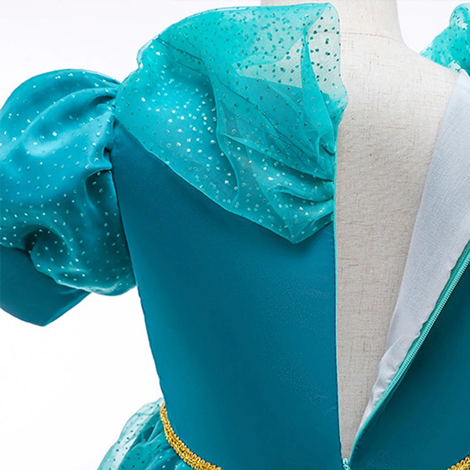 Disney Prinzessin Jasmin Kleid Kinder Cosplay Aladin und die Wunderlampe Performance Kostüm Mädchen Halloween Karneval Outfits
