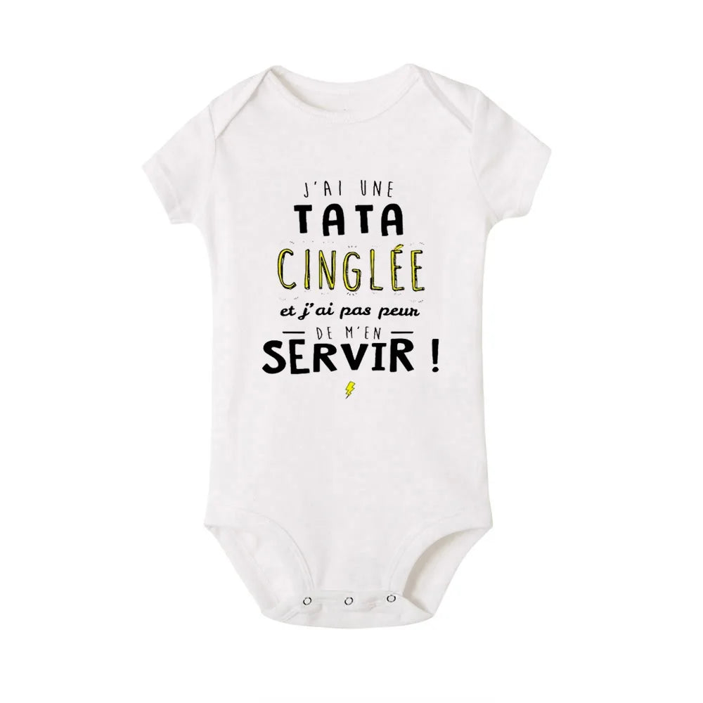 Ich habe eine verrückte Tante und ich habe es nicht Angst, Neugeborene Baby-Bodys, lustige süße Kleinkind-Säuglings-Overalls, Strampler-Outfits