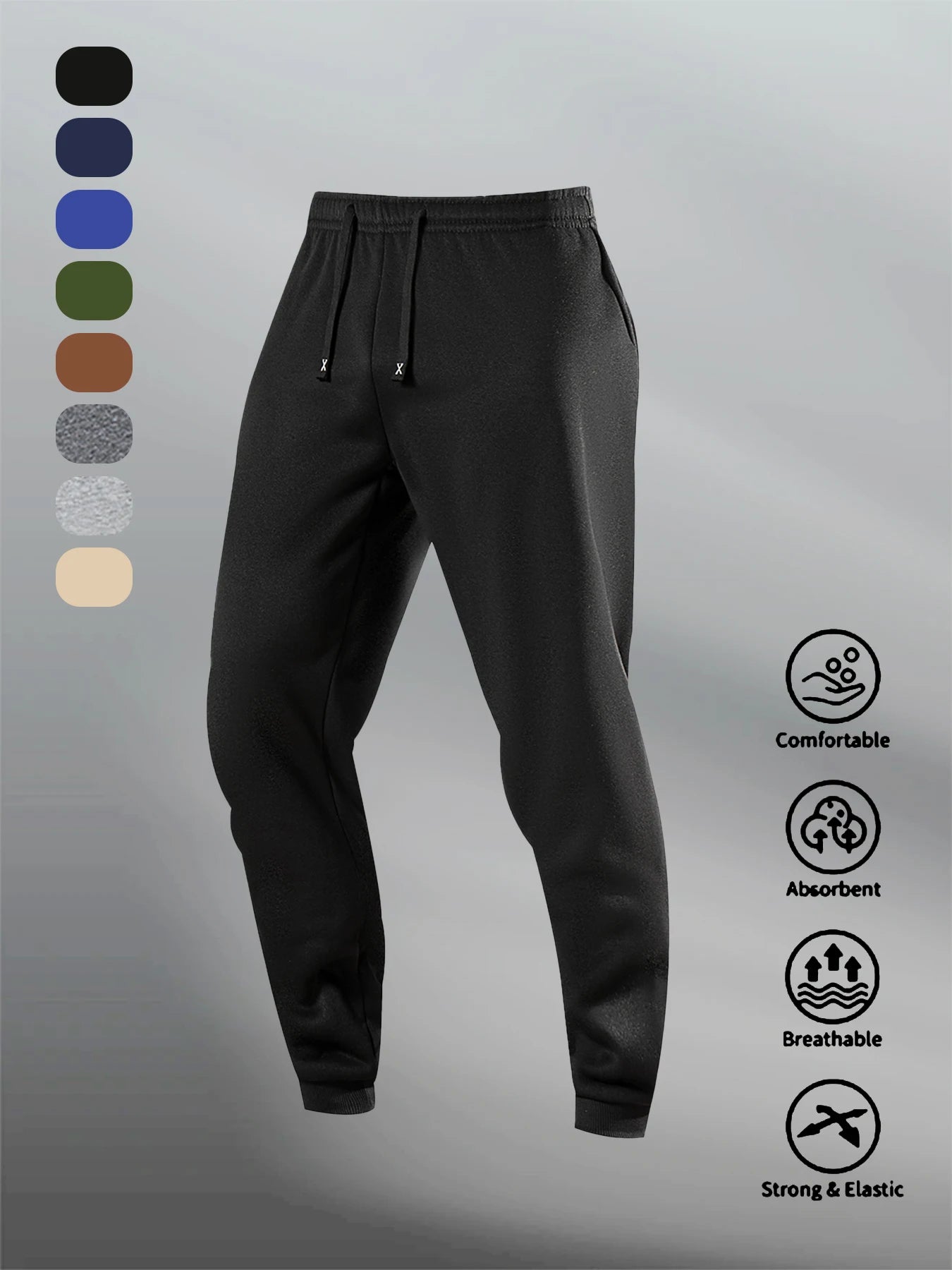 Men's Casual Sweatpants Autumn Winter Fleece Sports Pants Daily Unisex Fashion Trousers Solid Color Gym Workout Long Pants.