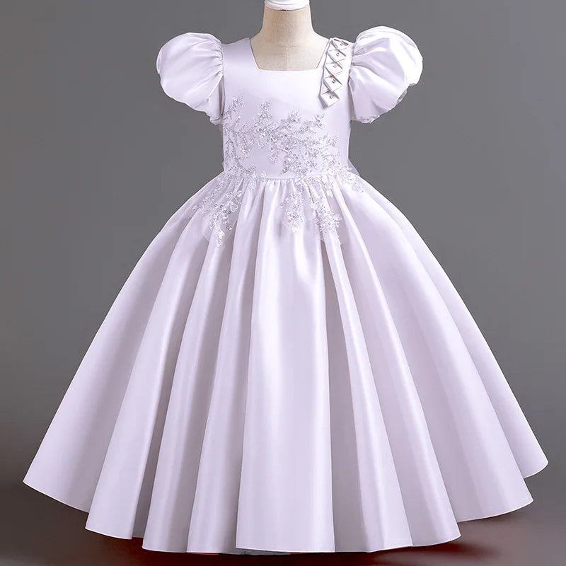 Prinzessin Mädchen Kommunion Geburtstags feier Tanz Leistung Pailletten schwarz Kleid Mädchen Hochzeit Brautjungfer Party Langarm Kleid