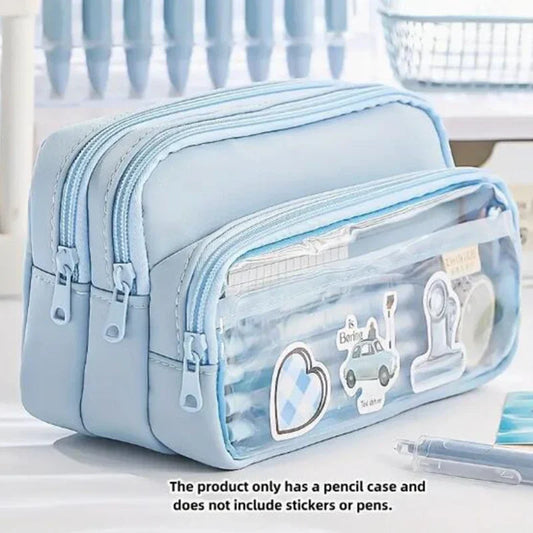 Chic Einfarbig Bleistift Fall Koreanische Einfachheit Transparent Stift Tasche Große Kapazität Organizer Tasche Schule Liefert Schreibwaren tasche.