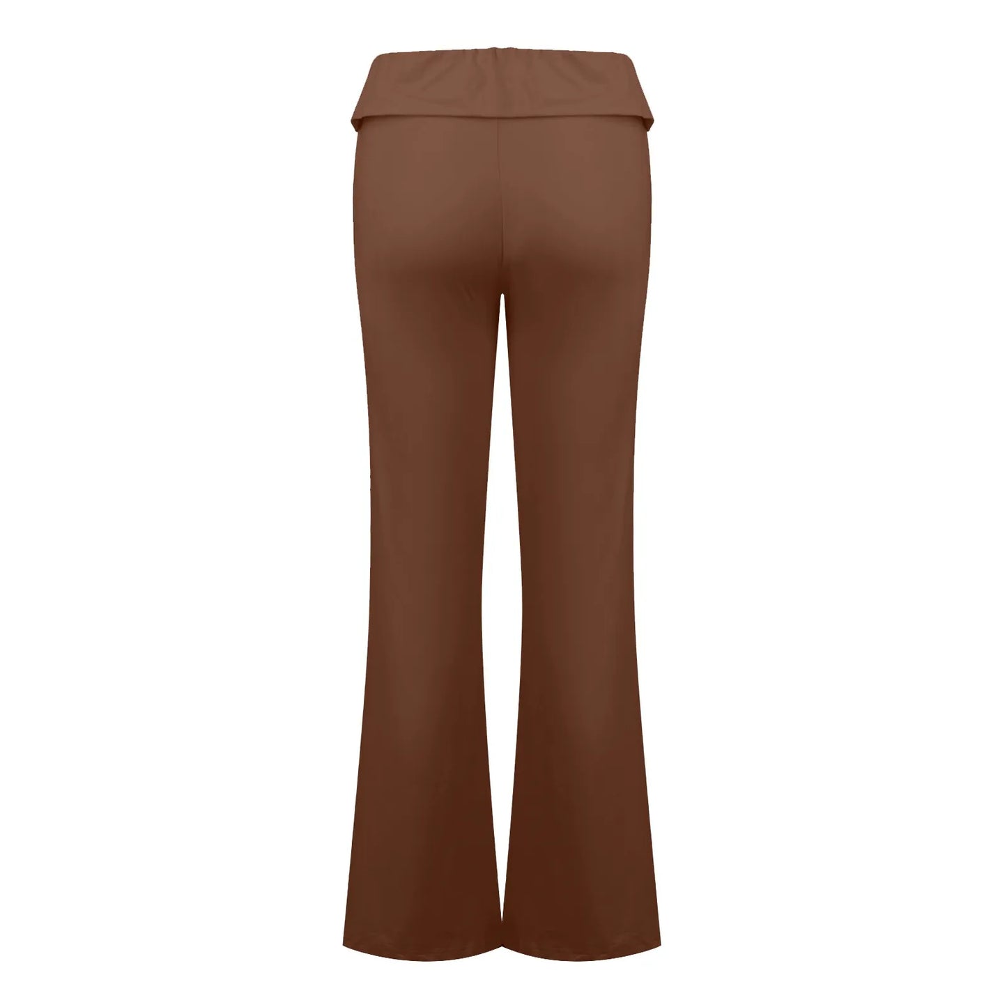 Damenmode, einfarbig, schmale Passform, schmale Reverse-Taille, niedrige Taille, elastische Taille, Schlaghose, Hose für Damen, Damenhose 2024
