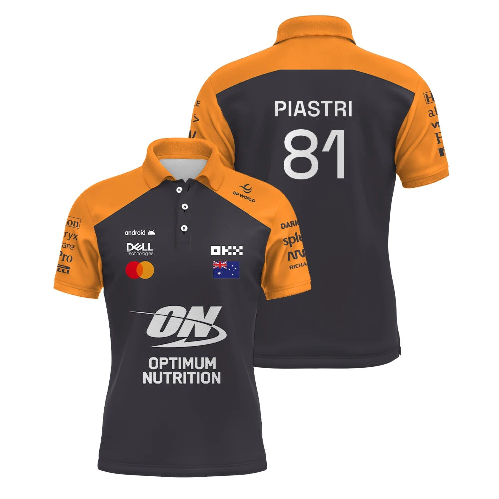 Summer 2025 new racing fans T-shirt for men outdoor sports cycling and racing T-shirt breathable quick-drying loose POLO shirt.