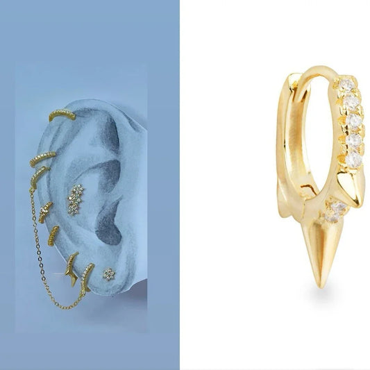 Silver Gold Color Hoop Earring Trendy Punk Hip Hop Rivet Ear Rings for Women Gothic Party Jewelry Pendientes Orecchini 2025.