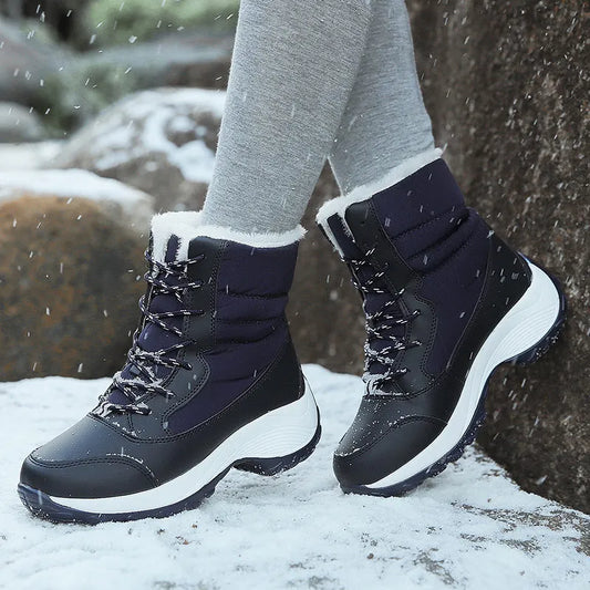Women's Boots Lightweight Fur Boots Ankle Heels Winter Shoes Woman Fashion White Platform Botas Mujer Snow Boots Winter Footwear.