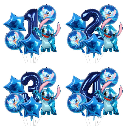 Disney Stitch Luftballons Partyzubehör Kinder Cartoon Lilo Stitch Thema Winkelballon Alles Gute zum Geburtstag Dekoration für Babyparty.