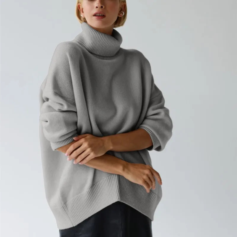 Herbst Und Winter Verdickte Rollkragenpullover frauen Lose Faul Gestrickte Pullover Silhouette Casual Pullover