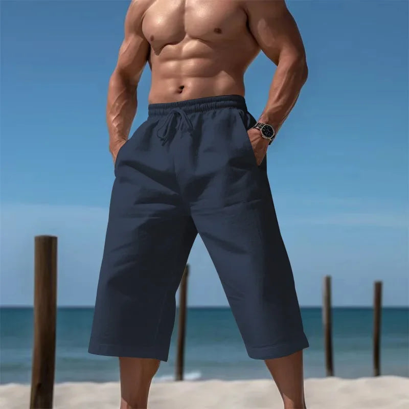 Grenzüberschreitende Sommer-lose und atmungsaktive Capri-Hose, Herrenmode, lässige, atmungsaktive Shorts, Jogginghose für Herren