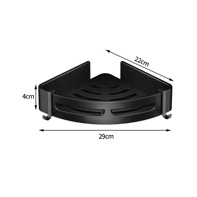 Badezimmerregal, Eckraum, Aluminium, Badezimmer, dreieckiger Korb, Duschraum, Lagerregal, Wandmontage