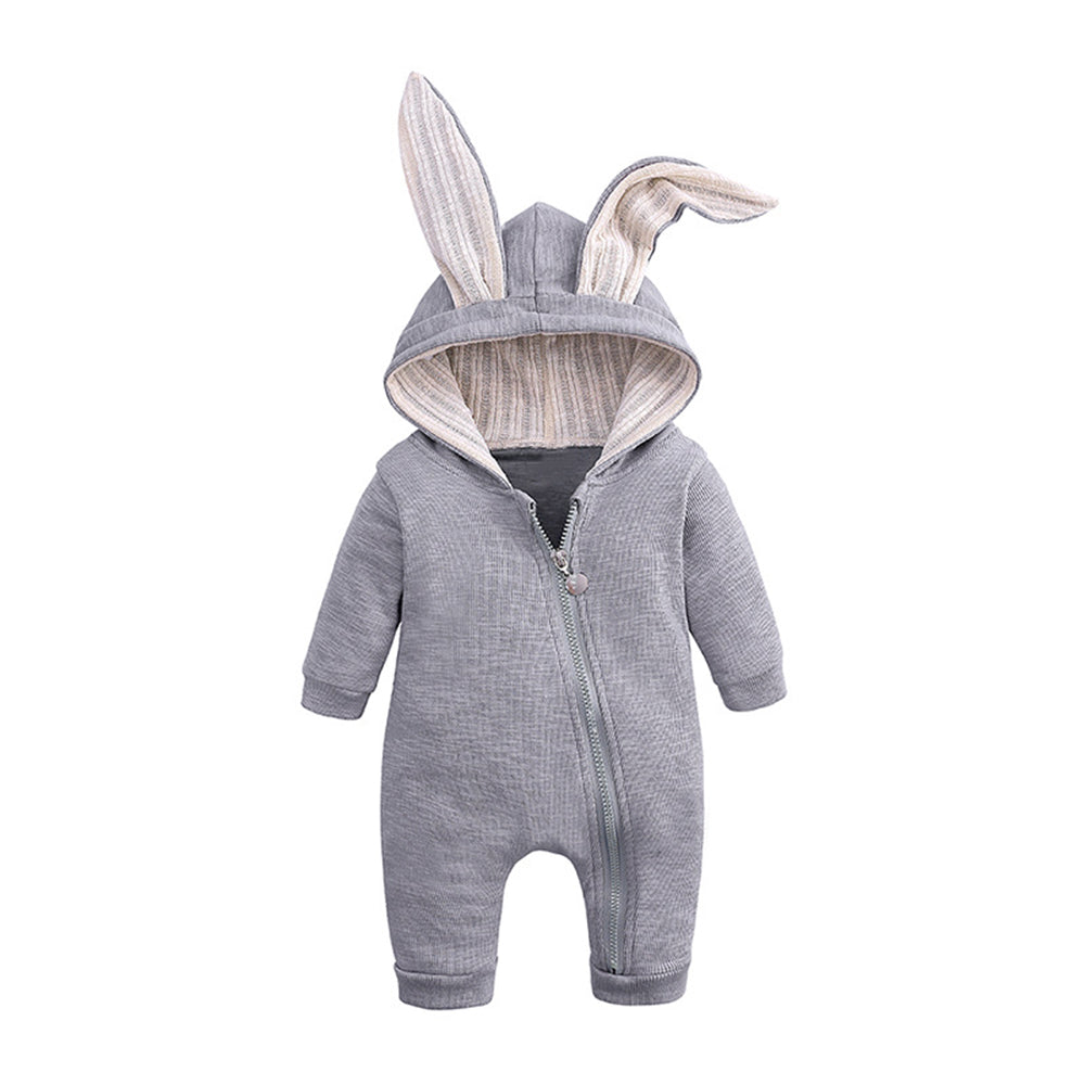 Melario Jungen Langarm Kleidung Baby Kinder Große Ohren Kaninchen Body Mädchen Baby Mit Kapuze Reißverschluss Creeper Strampler