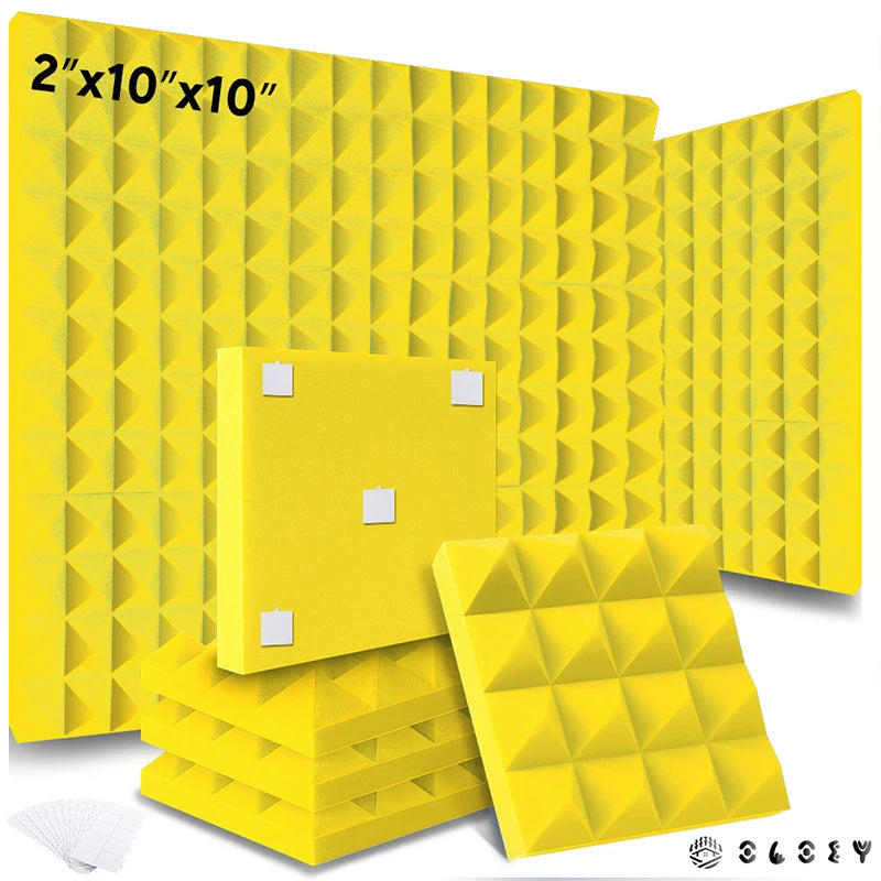 Studio Acoustic Soundproof Foam Panels 6/12/24 Pcs, Pyramid Sound Insulation Treatment Acoustic Sponge,Acoustic Foam Panels