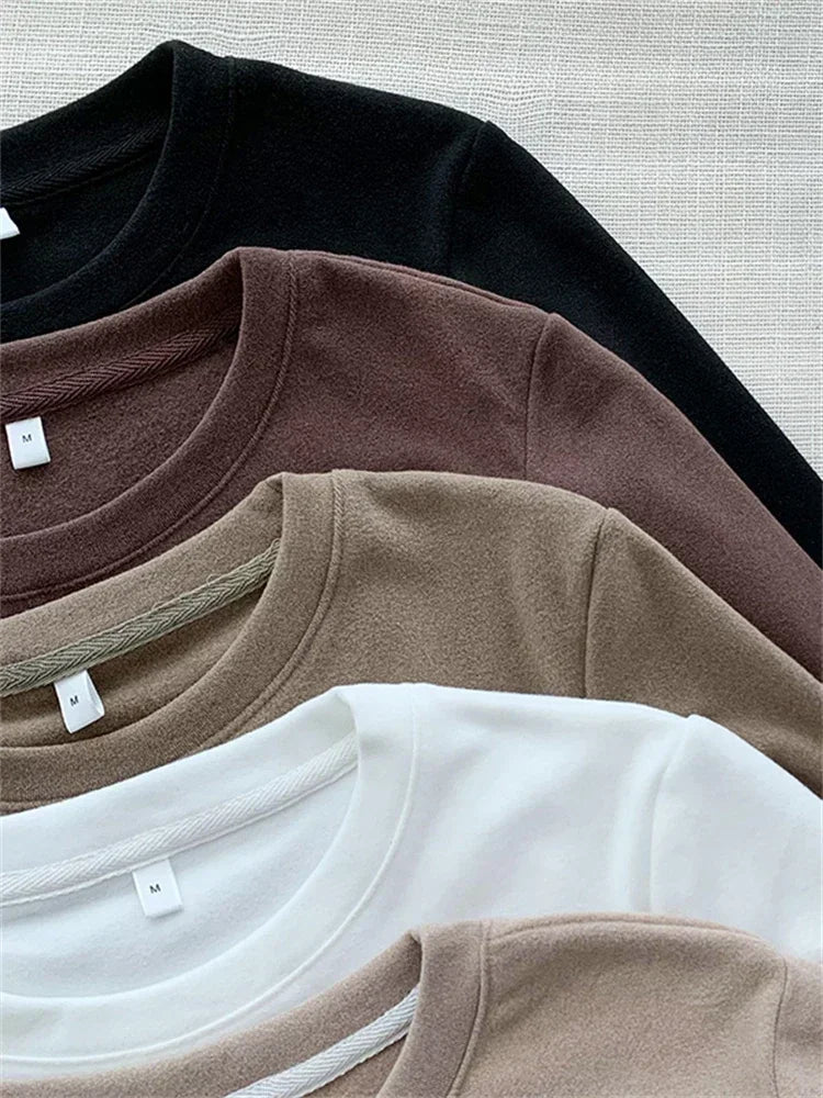 Winter Frauen Pullover T Shirt Frauen Oversize T-Shirt Frau Kleidung Weibliche T Tops Pullover Langarm Rohr Gestrickte T-shirt Top