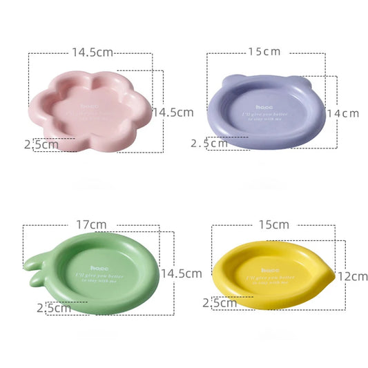 Cat Ceramic Food Basin Pet Small Size Canned Snack Feeding Dish Bowls Puppy Cute Eating Feeders Kitten Supplies.
