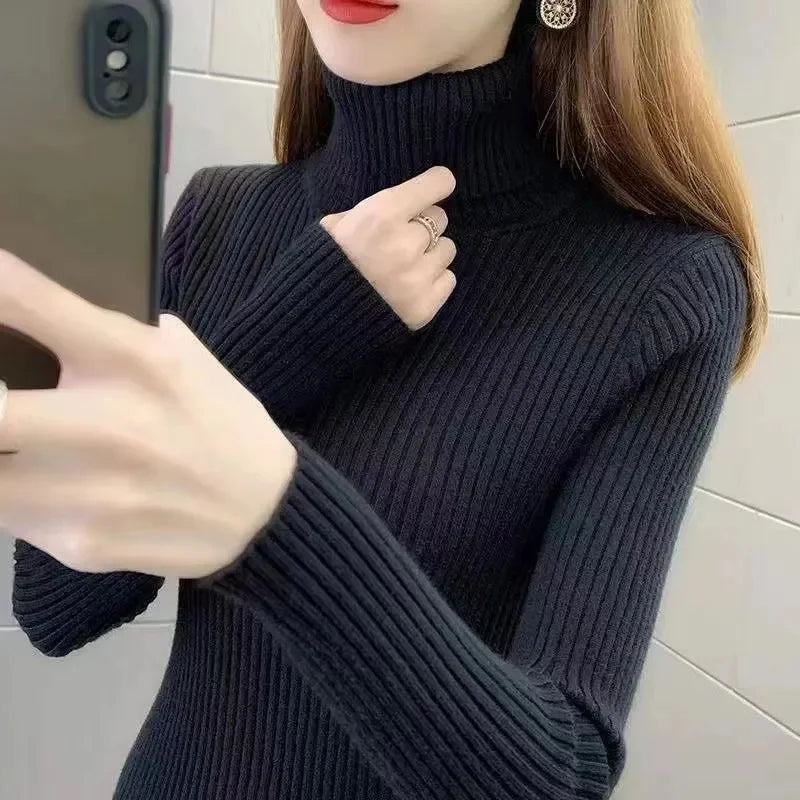 2024 neue Frauen Rollkragen Winter Pullover Frauen Langarm Gestrickte Frauen Pullover Und Pullover Weibliche Jumper Trikot Tops