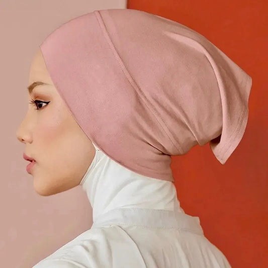 Ramadan Muslim Women Under Scarf Stretch Jersey Inner Hijabs Caps Round Front Under Hijab Cap Islamic Female Turban Bonnet.