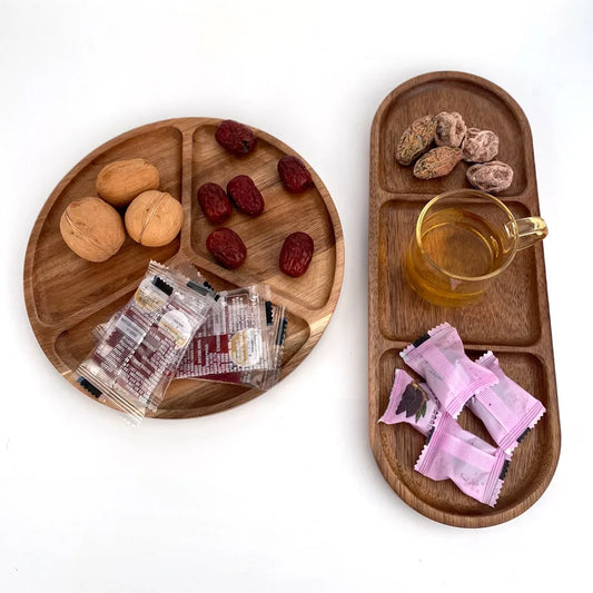 Acacia Wood Japanese Style Plates High Aesthetic Value Plates Creative Home Tableware Plates.