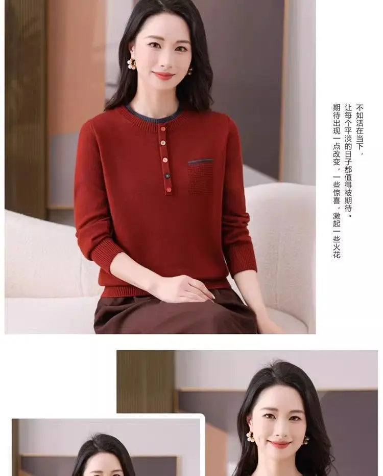 Frauen Kleidung Lose Mode Pullover Herbst/Winter Warme Elegante Gestrickte Langarm Pullover Dame Casual Oansatz Alle-spiel top