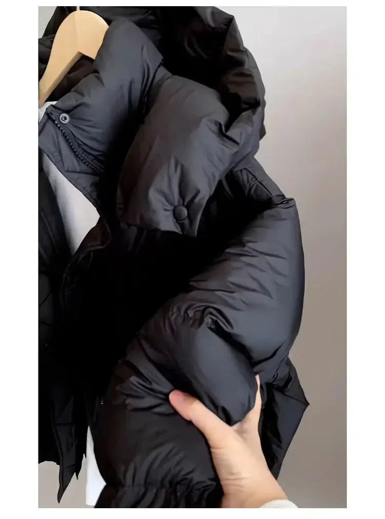 2023 neue Winter Puffer Jacke Frauen Mode Mit Kapuze Unten Baumwolle Mantel Weibliche Lose Beiläufige Warme Parkas Oberbekleidung