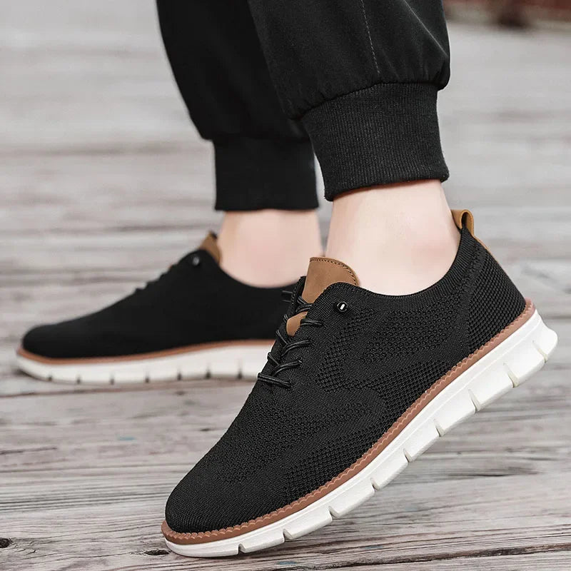 Herren-Freizeitschuhe, klassische, atmungsaktive Brogue-Flats, dämpfende Farbblock-Design-Kleiderschuhe, vielseitige Turnschuhe, leicht