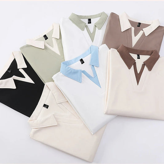 Summer V-neck T-shirt Men Plus Size 8XL Short Sleeve Tshirt Tops Tees Male Fashion Casual Shirts Big Size 8XL.