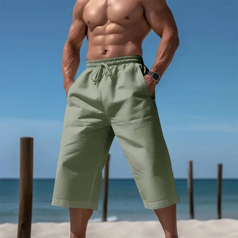 Grenzüberschreitende Sommer-lose und atmungsaktive Capri-Hose, Herrenmode, lässige, atmungsaktive Shorts, Jogginghose für Herren