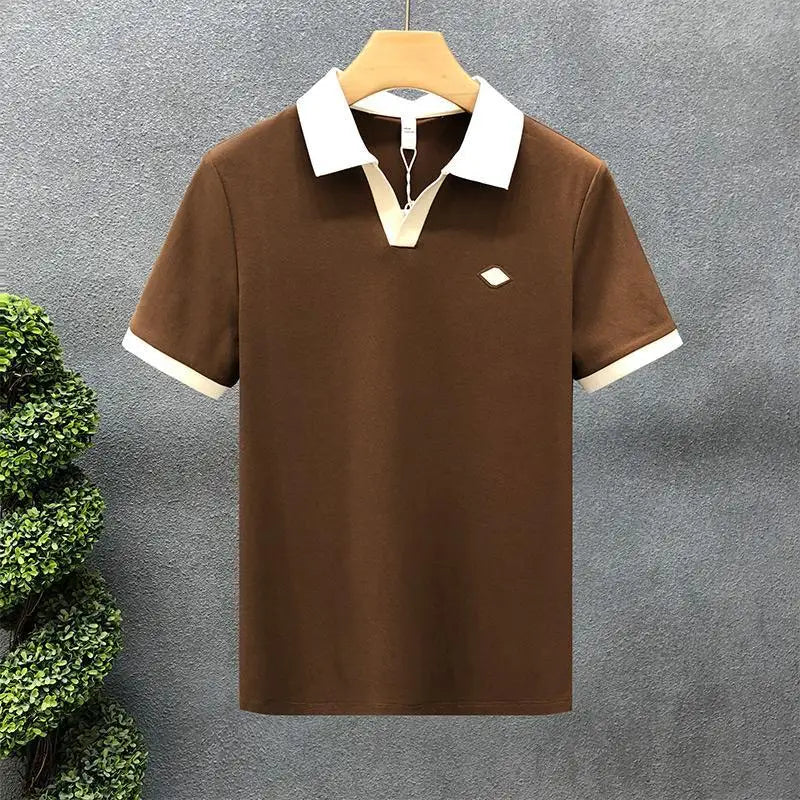 Trend Comfortable Classic All-match Comfortable Premium Simplicity Handsome Solid Color Men's Polo Short Sleeved Summer 2024.