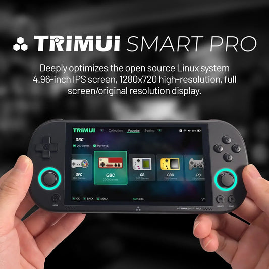 Trimui Smart Pro Handheld Game Console 4.96''IPS Screen Video Game Console Linux SystemRetro Video Game Consoles Birthday Gifts.