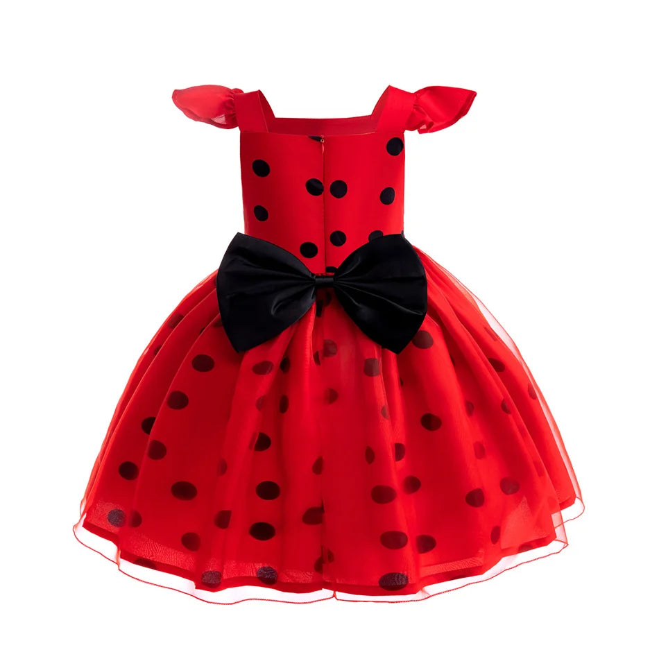 Mädchen Little Beetle Flying Sleeve Cosplay Prinzessin Kleid Geburtstag Halloween Party Kleidung Kinder Marinette Performance Kostüme