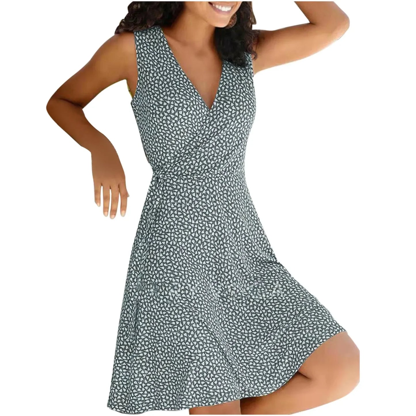 Kleider für Frauen 2025, lässig, Übergröße, Damen, Blumenmuster, Wickelkleid, V-Ausschnitt, Midikleid, A-Linie, Swing, Flügelärmel, Midi, Vestidos de Fiesta