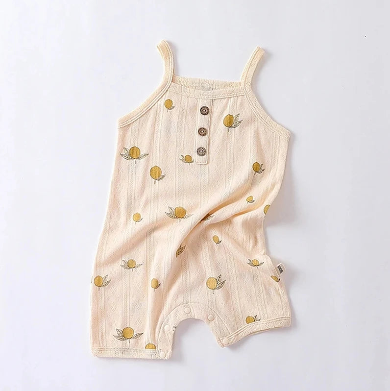 0-24m Neugeborenes Kind Baby Stram pler Mädchen Jungen Sommerkleid ung ärmel los schulter frei Overall niedlichen süßen Bodysuit Outfit