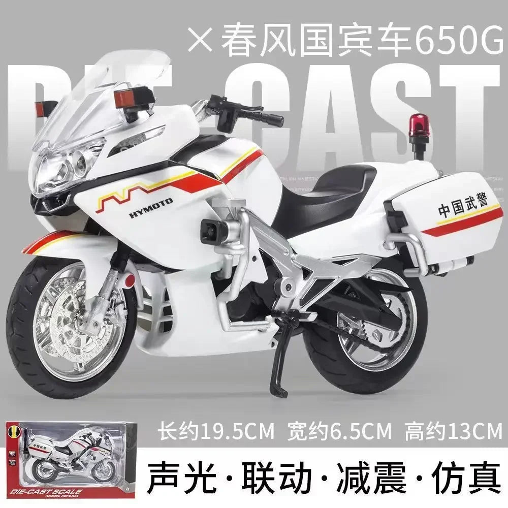 Simulation 1:12 State Guest 650G Motorcycle Model State Guest Guard Alloy Machine Model Boy Audiovisual Toy Gift.