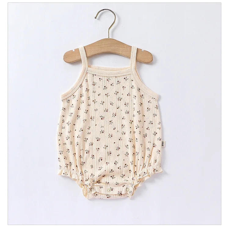 0-24m Neugeborenes Kind Baby Stram pler Mädchen Jungen Sommerkleid ung ärmel los schulter frei Overall niedlichen süßen Bodysuit Outfit