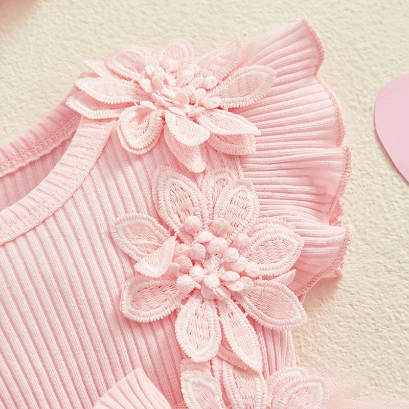 Visgogo Neugeborenen Baby Stram pler Kleid 2 Stück Outfits Mesh Spitze Patchwork Rüschen Bodysuit und Stirnband süße Sommerkleid ung