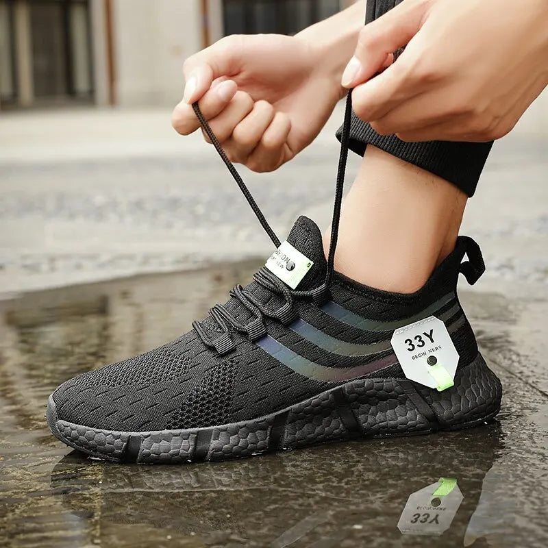 Herren Casual Sportschuhe atmungsaktiv leichte Sneakers Outdoor Mesh schwarze Laufschuhe sportlich Jogging Tenis Wanderschuhe