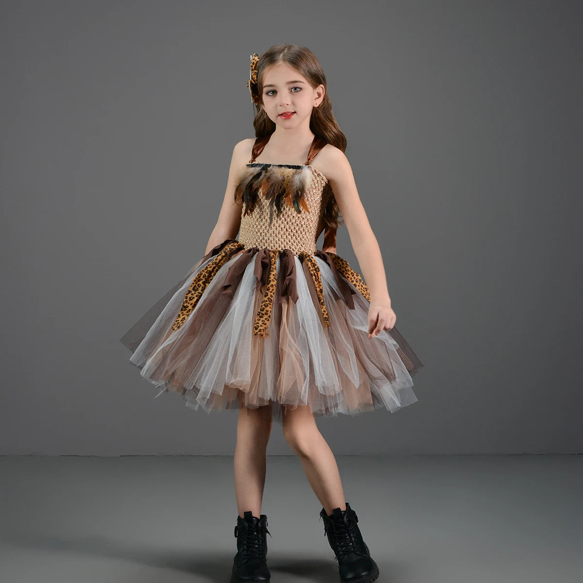 Höhlenmädchen-Kostüm für Kinder, Halloween-Tutu-Kleid, wilder Mann, Baby, Cosplay, Geburtstag, Dschungel, Karneval, Party, Kleider, ausgefallenes Tutus-Outfit