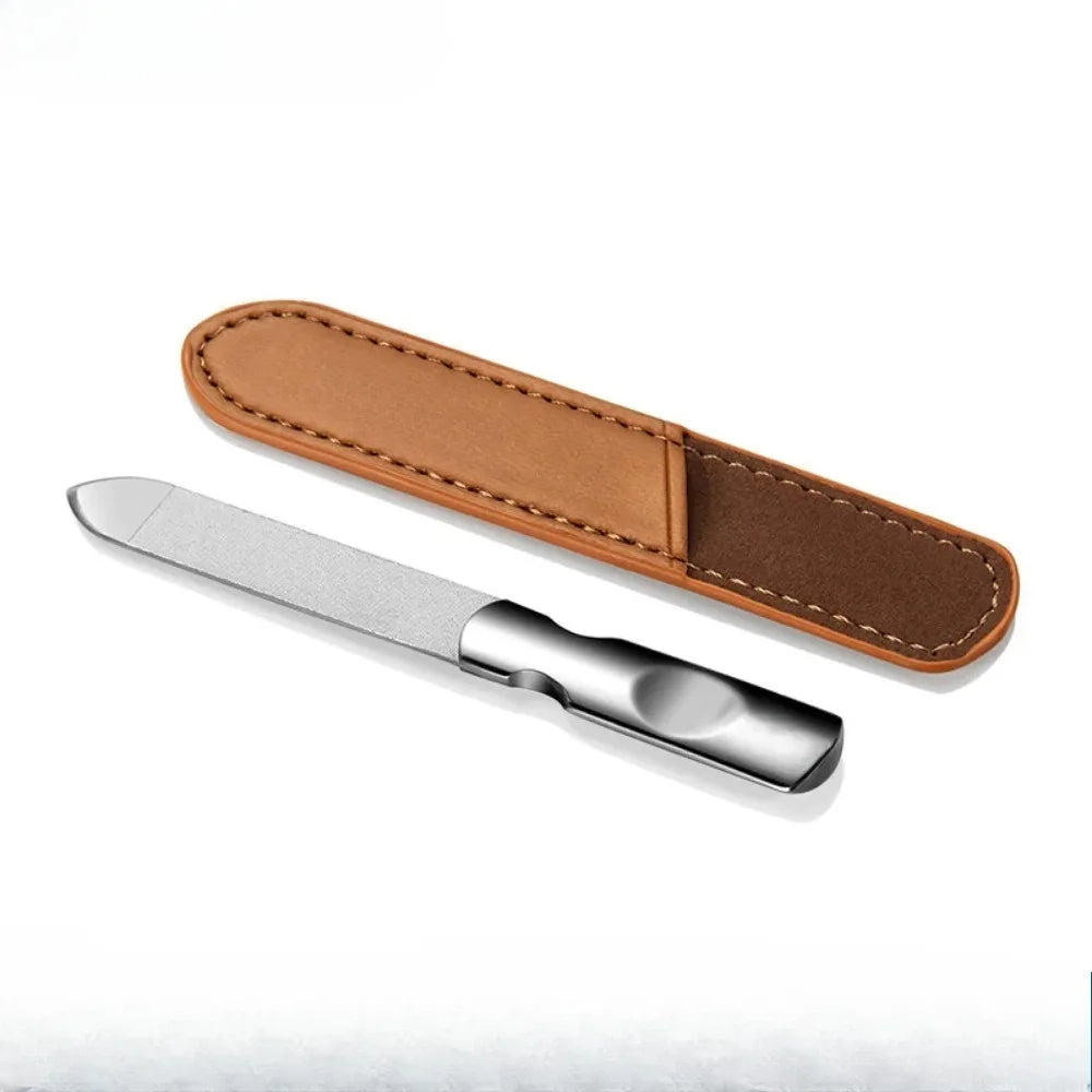 Double-sided nail file, stainless steel nail trimming, foot care and beauty, professional finger nail care tool.
