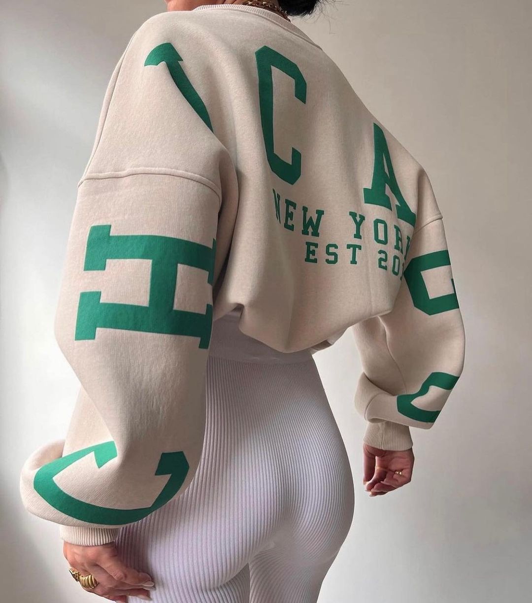 Combhasaki Damen Y2K Grunge Lose Pullover Sweatshirts Brief Drucken Lässige Verdickte Langarm Tops Herbst Hoodie Streetwear