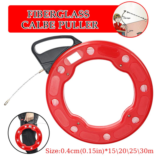 3mm/4mm 15/20/25/30M Cable Puller Fish Tape Conduit Ducting Threader Pulling Lead Wire for Electrician Wiring Installation.