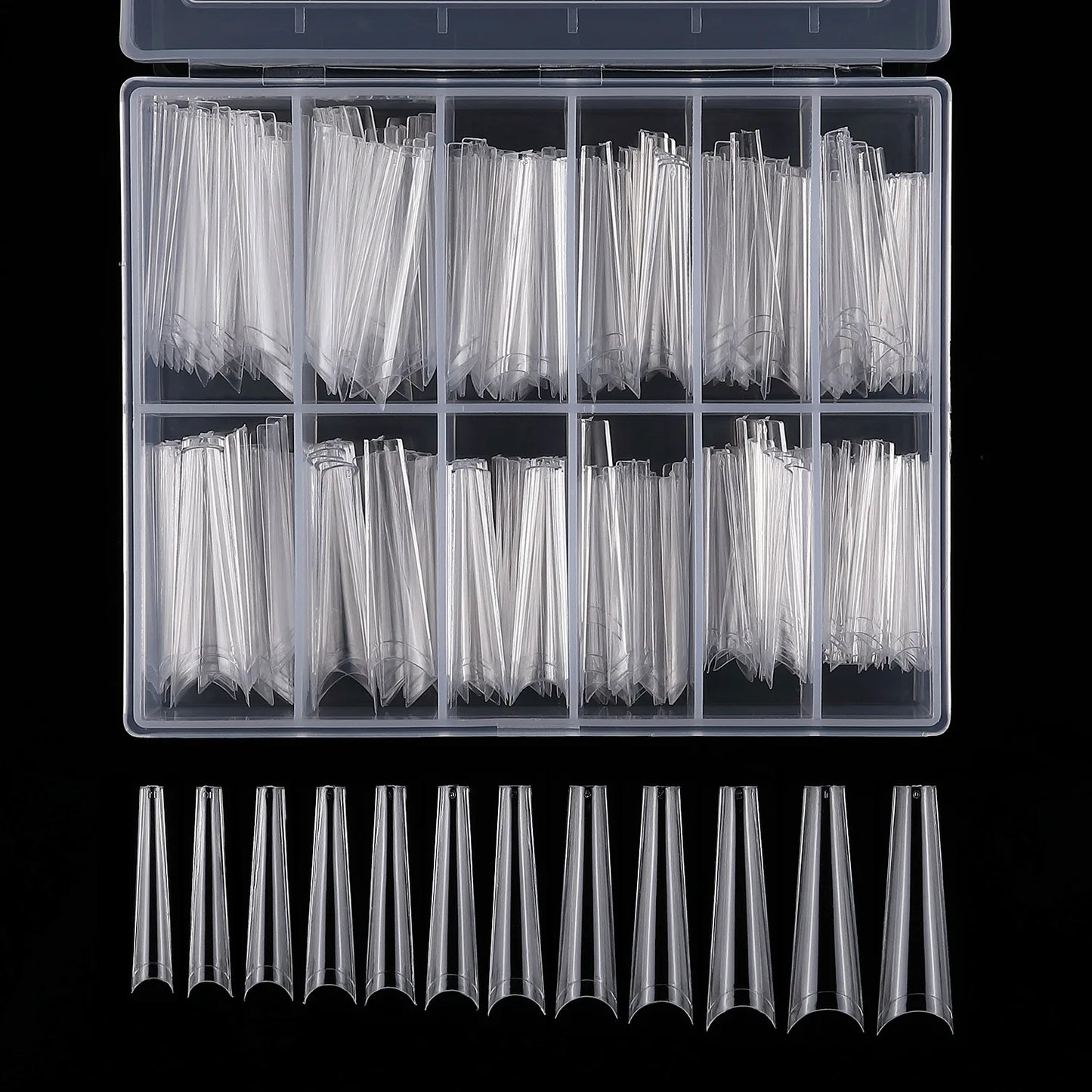 240PCS/Box False Nail Tips Square Straight Extra Long Half Cover Nails Artificial Acrylic False Nail Tips Press On Manicure Tool