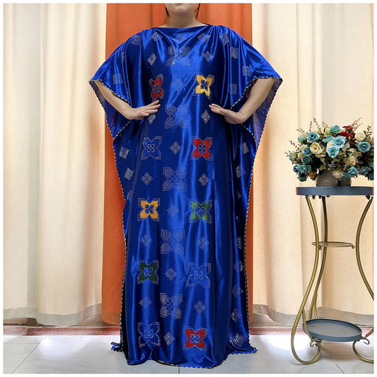 African Abaya For Women Kaftan islamic Clothing With Scarf African Women Dress Inlaid Mubarak Dubai Femme Luxury Muslim Dress.