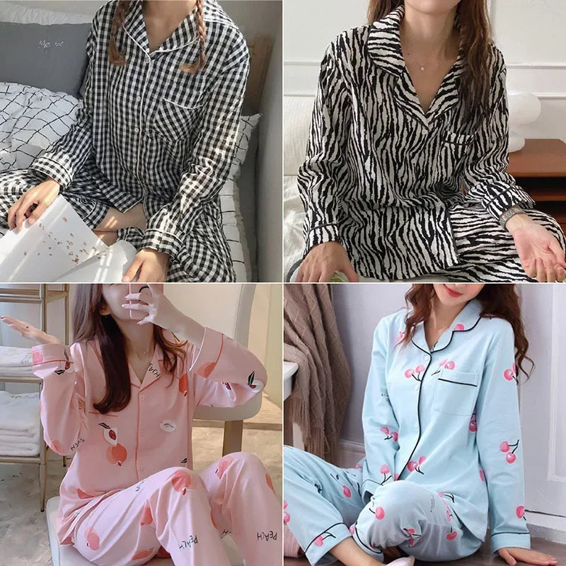 Damen-Pyjama-Set, V-Ausschnitt, Button-Down-Oberteil und Hose, Nachtwäsche, Homewear, lässige Nachtwäsche, Loungewear, Herbst-Winter, zweiteilig