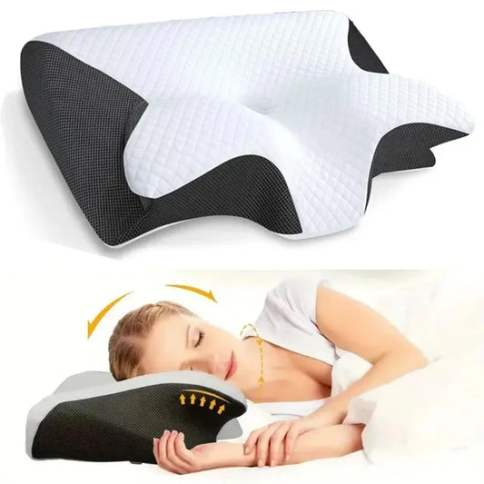 Butterfly Sleep Memory Neck Pillow Slow Rebound Comfortable Memory Foam Sleep Pillow Cervical Orthopedic Neck Massage Bed Pillow.